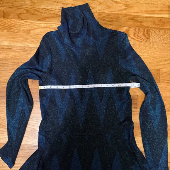 Otto D'ame Glittery Chevron Pattern Fit 'N Flare Dress - Picture 11 of 11